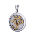 Om Meditation Silver and Gold Pendant