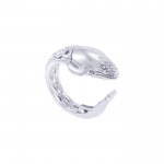 Celtic Accent Whale Sterling Silver Wrap Ring