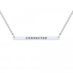 Silver Large Straight Bar Necklace Words That Matter