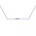 Silver Large Straight Bar Necklace Words That Matter