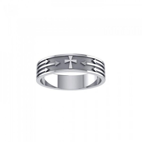 Cross and Arrows Sterling Silver Ring