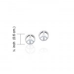 Peace Sign Silver Post Earrings