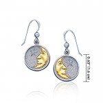 Crescent Moon Silver and Gold Earrings