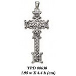 Cari Buziak Ornate Celtic Knotwork Cross ~ Sterling Silver Jewelry Pendant