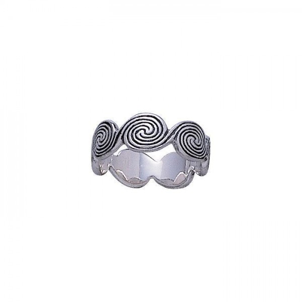 Les belles merveilles de la spirale ~ Celtic Knotwork Sterling Silver Spiral Ring