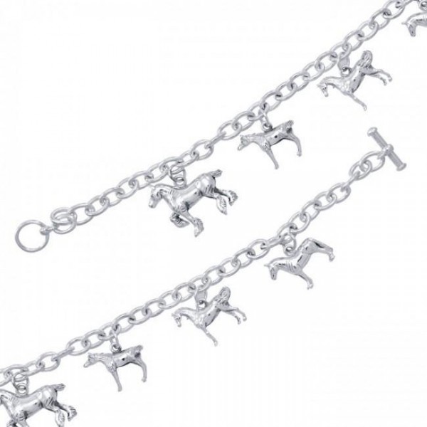 Peter Stone Horse Variety Silver Bracelet