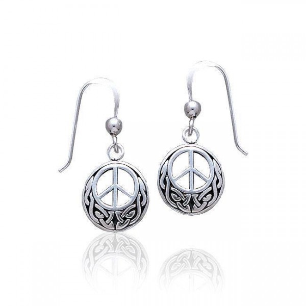 Celtic Knotwork Peace Silver Earrings