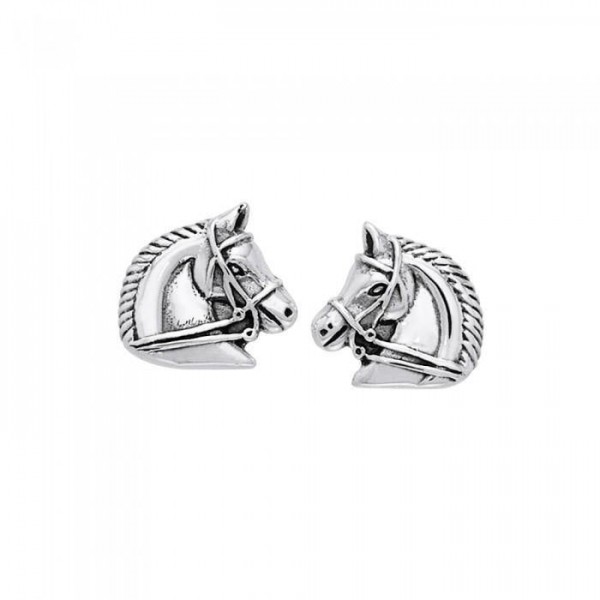 Sterling Silver Horse Post Earrings