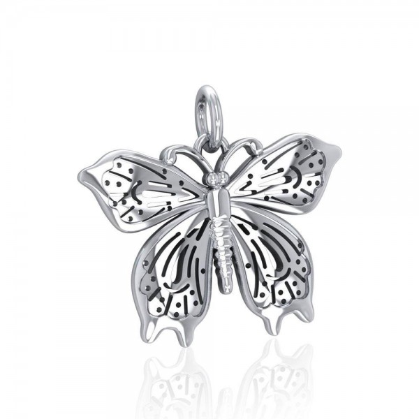 Victorian Butterfly Silver Charm