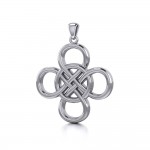 Celtic Four Point Infinity Knot Sterling Silver Pendant