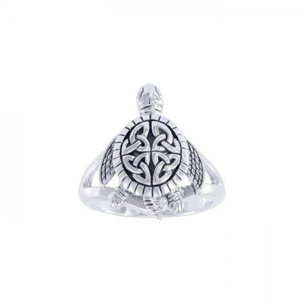Believe in you pace. . .just like a Celtic turtle Silver Ring