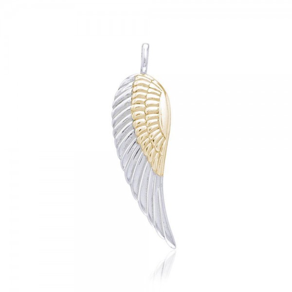 Angel Wing Silver and Gold Pendant