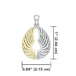 14 Karat Gold Plated on Sterling Silver Angel Wings Pendant