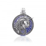Silver Celtic Unicorn Enamel Pendant