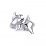 Double Bague Manta Ray Argent