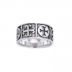 Medieval Crosses Sterling Silver Ring