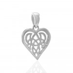 Celtic Knot Heart Silver et Pendentif Accent en or 18K