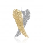 Angel Wings Silver and Gold Pendant