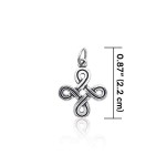 Shield Knot Silver Charm