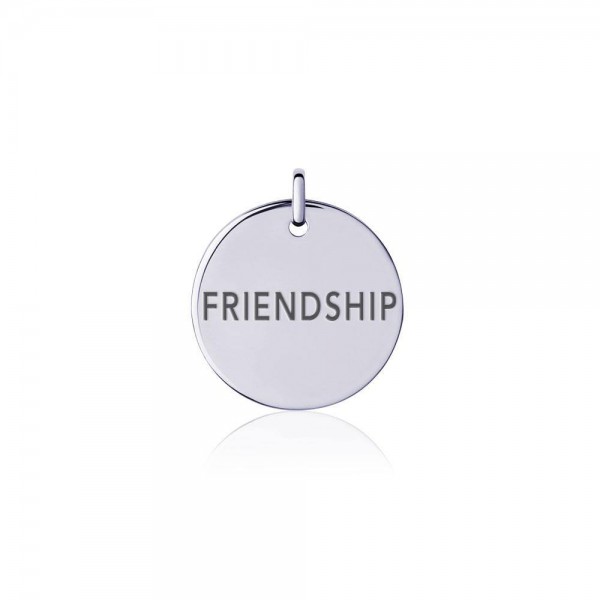 Power Word Friendship Silver Disc Charm TCM333 +A283:E28