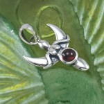 Goddess with Crescent Moon Silver Pendant with Gemstone