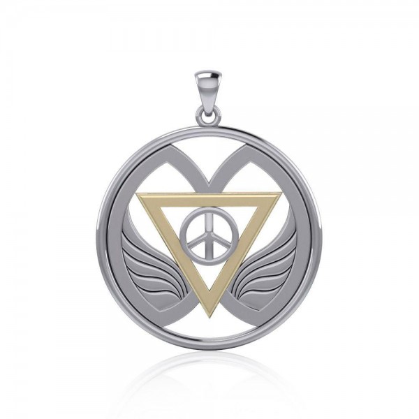 Peace of Feminine Power Silver and Gold Pendant