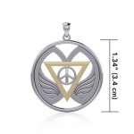 Peace of Feminine Power Silver and Gold Pendant