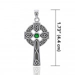 Croix celtique avec pendentif en argent en pierre précieuse