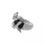 Flying Phoenix Silver Ring with Gemstone