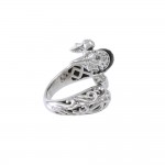 Flying Phoenix Silver Ring with Gemstone