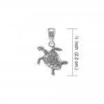 Small Turtle Silver Pendant