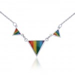 Rainbow Triangles Collier en argent