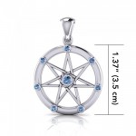 Elven Star with Gems Silver Pendant