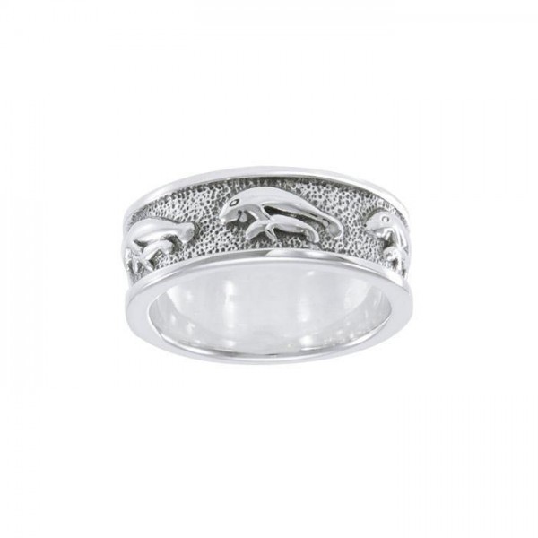 Mother Manatee Silver Ring