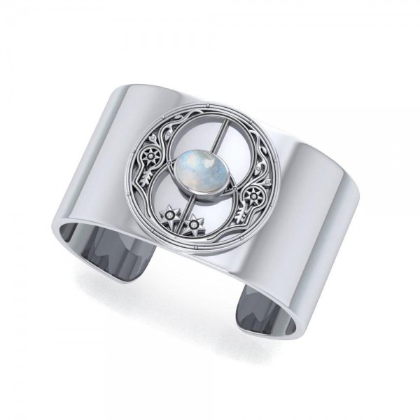 Silver and Gemstone Chalice Well Cuff