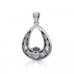 Love goes on in an enchanting way ~ Celtic Knotwork Claddagh Sterling Silver Pendant Jewelry