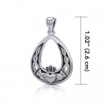 Love goes on in an enchanting way ~ Celtic Knotwork Claddagh Sterling Silver Pendant Jewelry