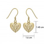 Eternal Heart Celtic Knots Solid Gold Earrings