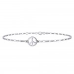 Peace Silver Anklet
