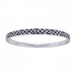Celtic Knotwork Silver Bangle Bracelet