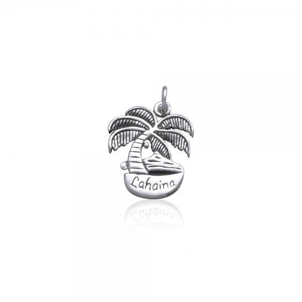 Lahaina Island Coconut Tree Silver Charm