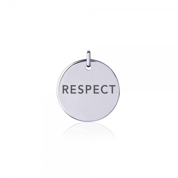 Power Word Respect Silver Disc Charm
