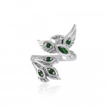 Alighting breakthrough of the Mythical Phoenix Silver Ring with Gems