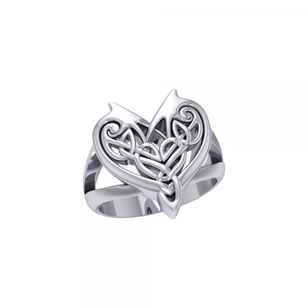 Joyous Heart Celtic Silver Ring