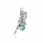 Enchanted Fairy Silver Charm with Crystal