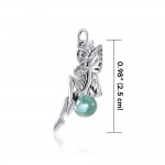 Enchanted Fairy Silver Charm with Crystal
