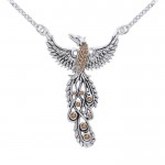 Honor Thy Flying Phoenix ~ Collier de bijoux en argent sterling avec pierre précieuse