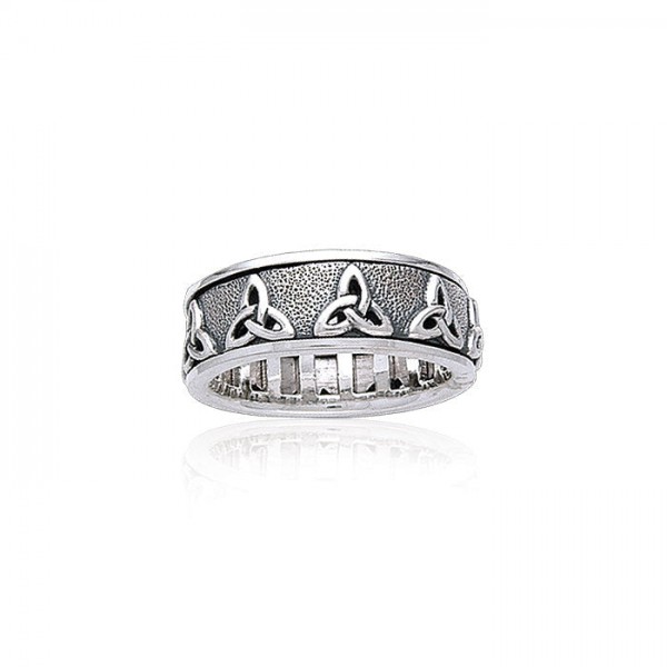 Celtic Trinity Knot Silver Spinner Ring