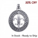 A true inspiration beyond words ~ Celtic Knotwork Fleur-de-Lis Sterling Silver Pendant Jewelry