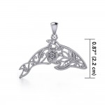 The gentle treasure of the ocean ~ Sterling Silver Dolphin Filigree Pendant Jewelry